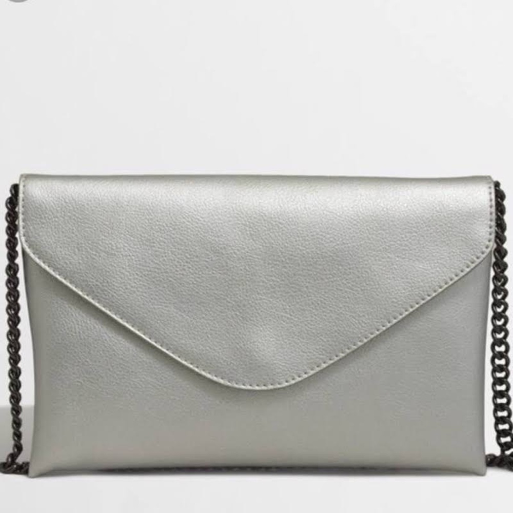 J.Crew leather envelope clutch with shoulder strap